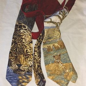 2 Ties Endangered Species 100% Silk ties